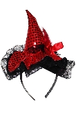 CAPPELLINO STREGA DI PAILLETTES ROSSO 